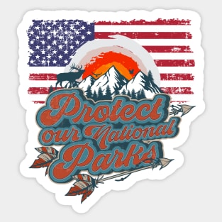 PROTECT OUR NATIONAL PARKS VINTAGE POSTER Sticker